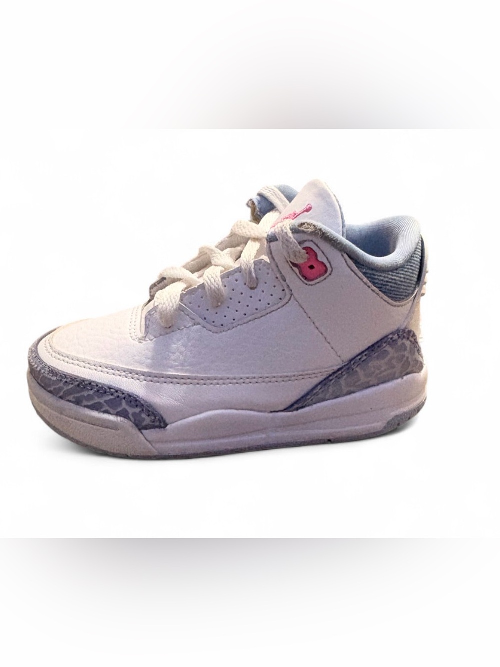 Jordan Kids White and Light Pink Low-Top Sneakers